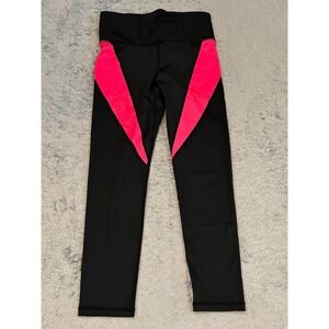360 by Tail Womens Black Neon Pink Colorblock Cropped Leggings Size S TN6913